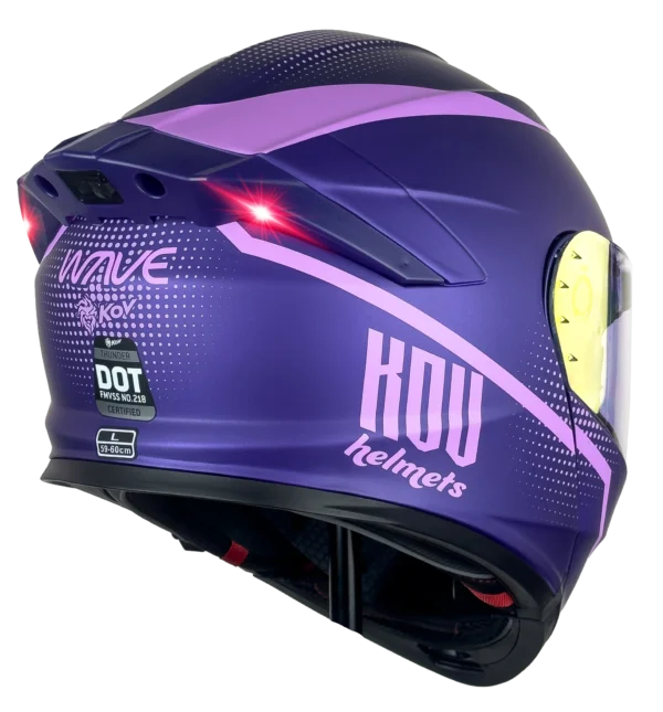 CASCO KOV THUNDER WAVES MORADO CON LED - Image 2